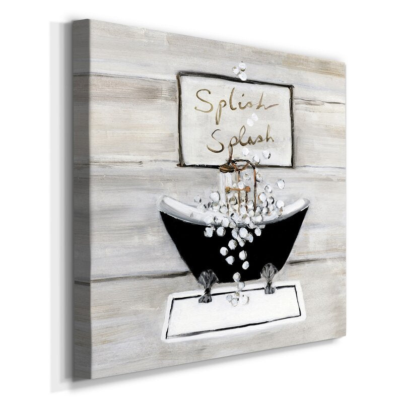 16" H x 16" W x 1.5" D Splish Splash - Wrapped Canvas Print