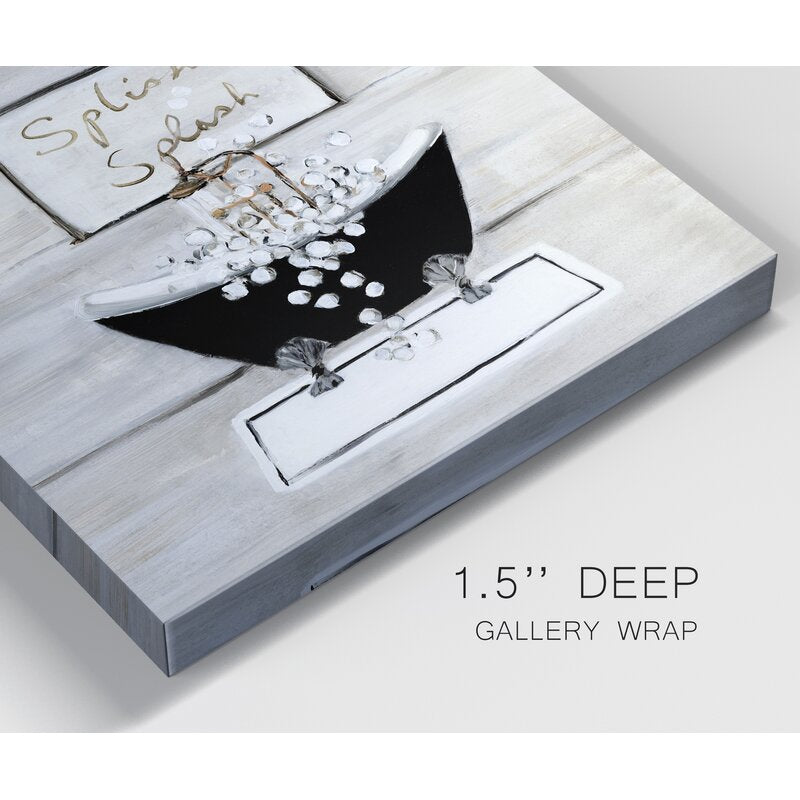 16" H x 16" W x 1.5" D Splish Splash - Wrapped Canvas Print