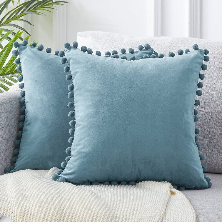 20" x 20" Blue Square Pillow Cover (Set of 2)