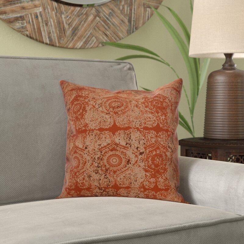 20" H x 20" W x 2" D Orange / Rust Square Pillow Cover & Insert SC100