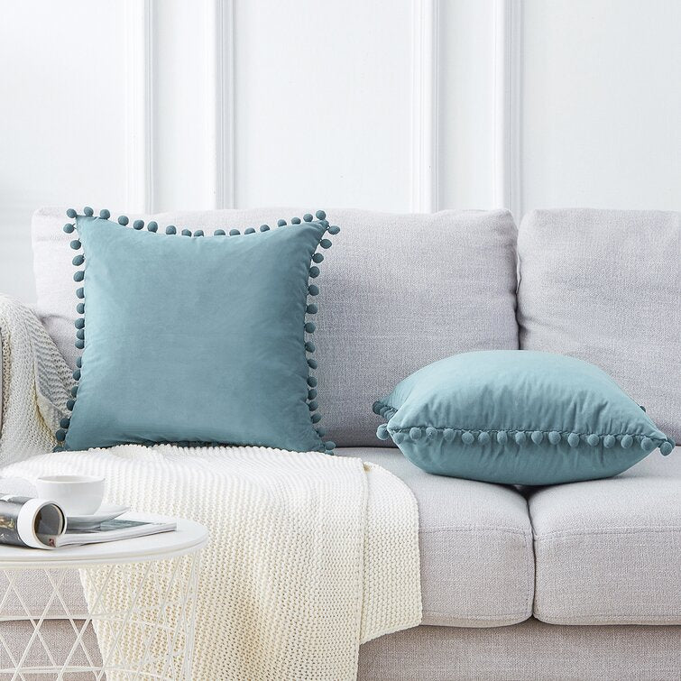 20" x 20" Blue Square Pillow Cover (Set of 2)