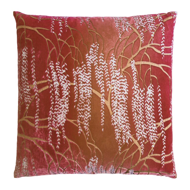 Berry Square Velvet Pillow Cover and Insert ee1556