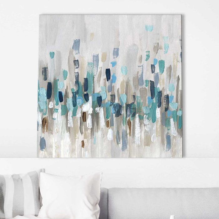 31.5" H x 31.5" W x 2" D Staccato Blue I by Katrina Craven - Painting (Set of 2)