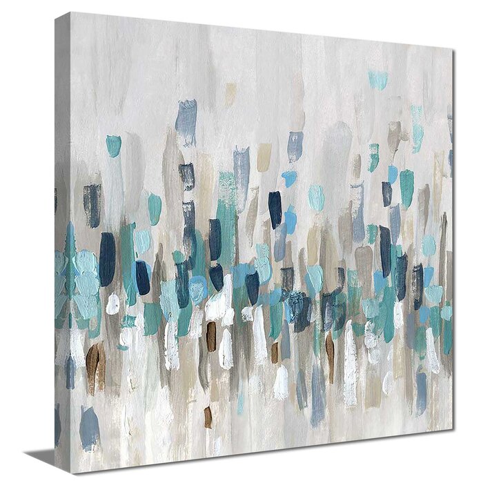 31.5" H x 31.5" W x 2" D Staccato Blue I by Katrina Craven - Painting (Set of 2)