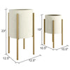 Beige/Gold Stacia 2-Piece Metal Pot Planter