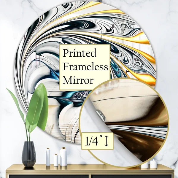 31.5" H x 31.5" W Stained Glass Floral Art Accent Wall Mirror