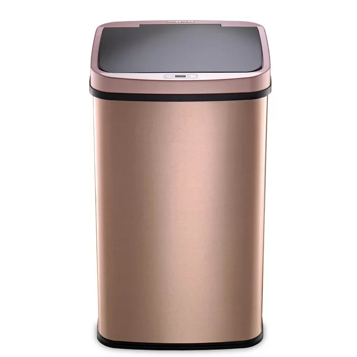 Copper Stainless Steel 13.2 Gallon Motion Sensor Trash Can