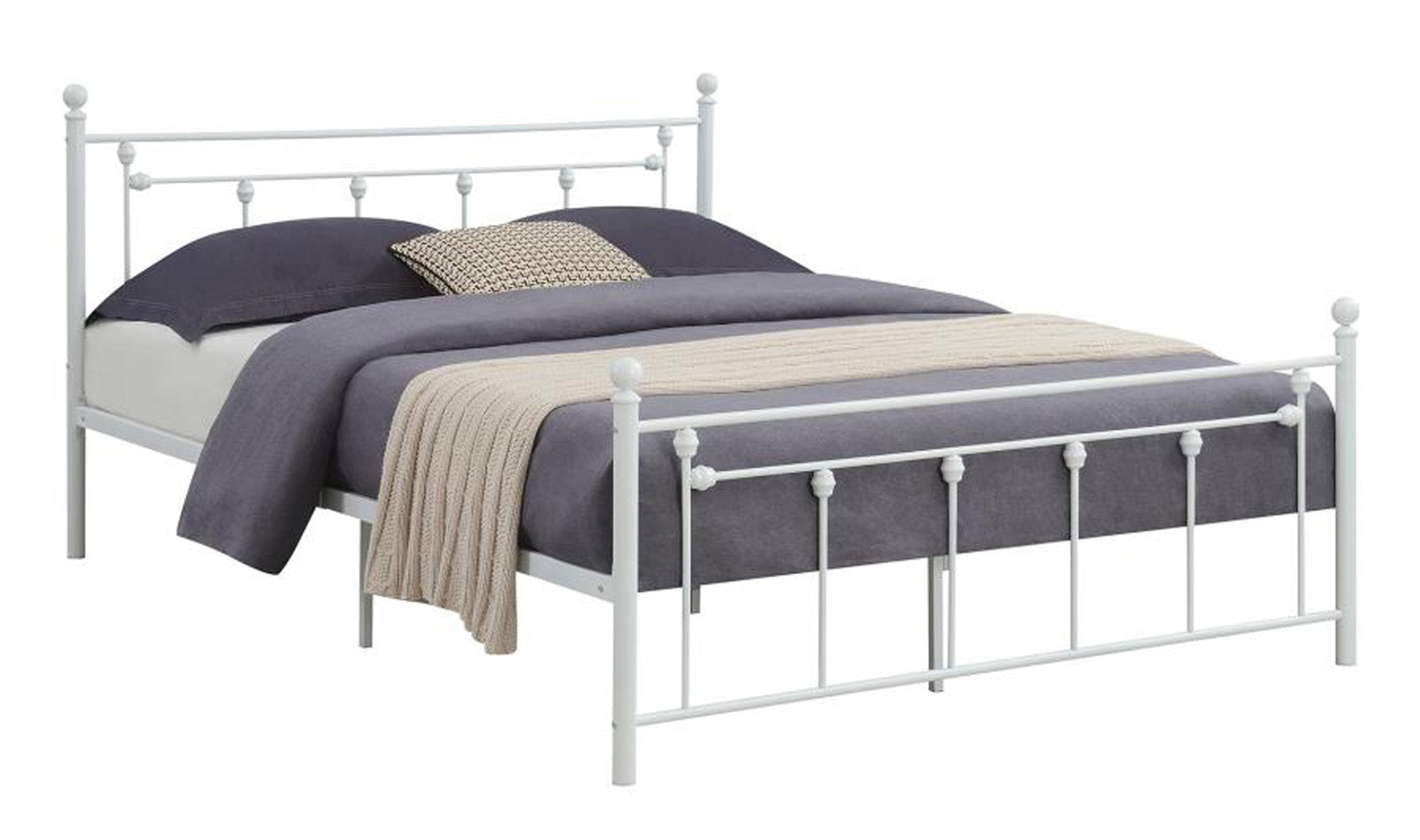 Queen White Standard Bed
