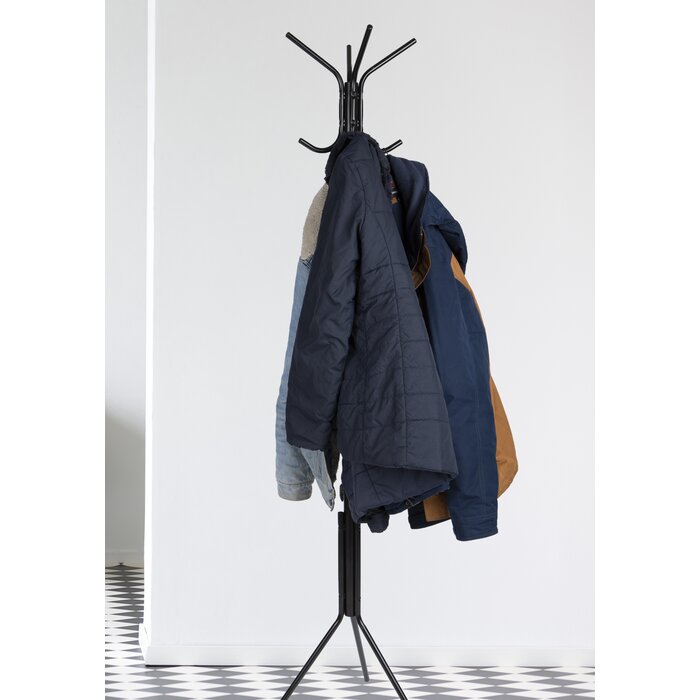 11 Hook Metal Coat Rack, Black (#K5370)