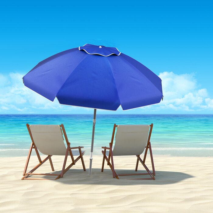 Stanhope 72" Tilting Beach Umbrella, Blue (#K2683)