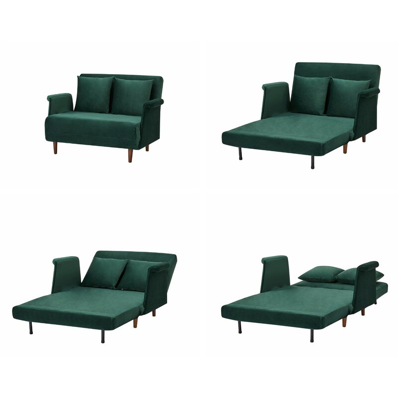 Stanton Drew 47.64 Wide Velvet Convertible Chair pt1047