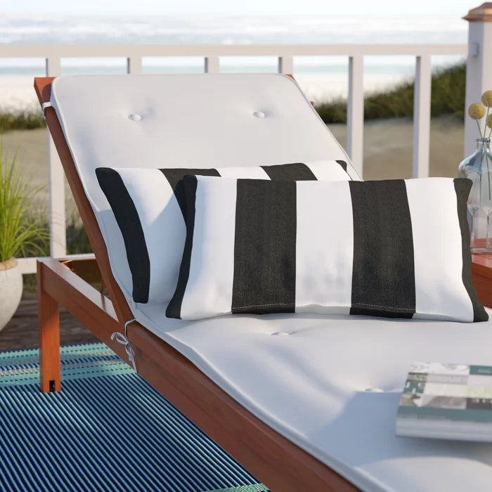 13"H x 20"W Black/White Stapleford Outdoor Rectangular Pillow Cover & Insert (Set of 2)