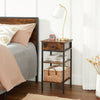 27.6'' H x 13.8'' W x 13.8'' D Rustic Brown/Black Steel Nightstand