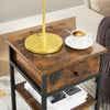 27.6'' H x 13.8'' W x 13.8'' D Rustic Brown/Black Steel Nightstand