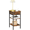 27.6'' H x 13.8'' W x 13.8'' D Rustic Brown/Black Steel Nightstand