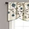 Blue Steinke Floral Scalloped 42'' Window Valance, (Set of 7)