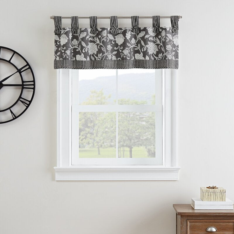Black Stencil Vine 52" Window Valance (Set of 2) K8128