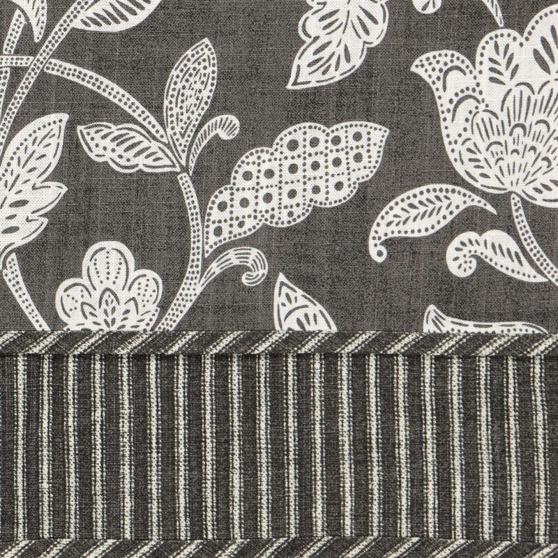 Black Stencil Vine 52" Window Valance (Set of 2) K8128