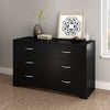 Black Step One 6 Drawer Double Dresser (#HA606)