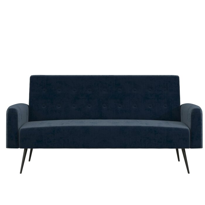 Blue Stevie Twin 69'' Wide Velvet Tufted Back Convertible Sofa, (Set of 3)
