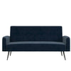 Blue Stevie Twin 69'' Wide Velvet Tufted Back Convertible Sofa, (Set of 3)