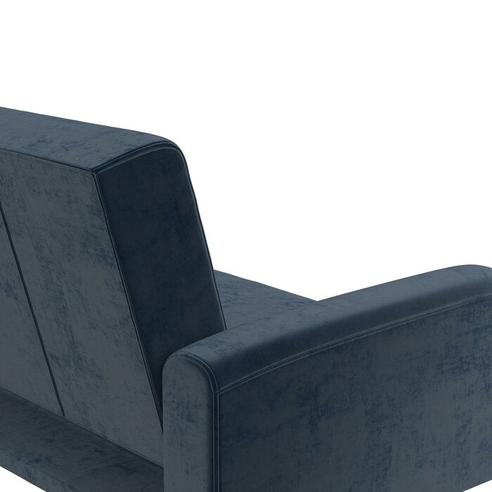 Blue Stevie Twin 69'' Wide Velvet Tufted Back Convertible Sofa, (Set of 3)