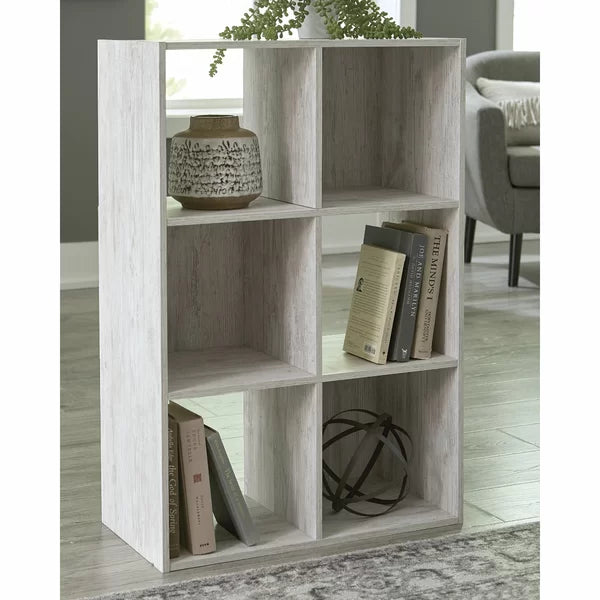 (6 Shelves) 35" H x 24" W x 12" D Whitewash Stijn Cube Bookcase