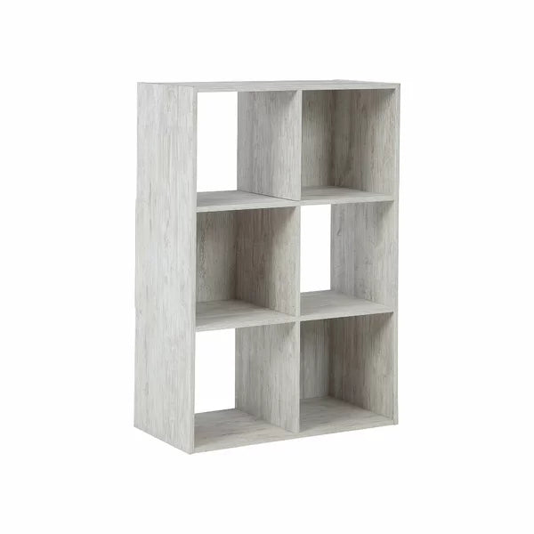 (6 Shelves) 35" H x 24" W x 12" D Whitewash Stijn Cube Bookcase