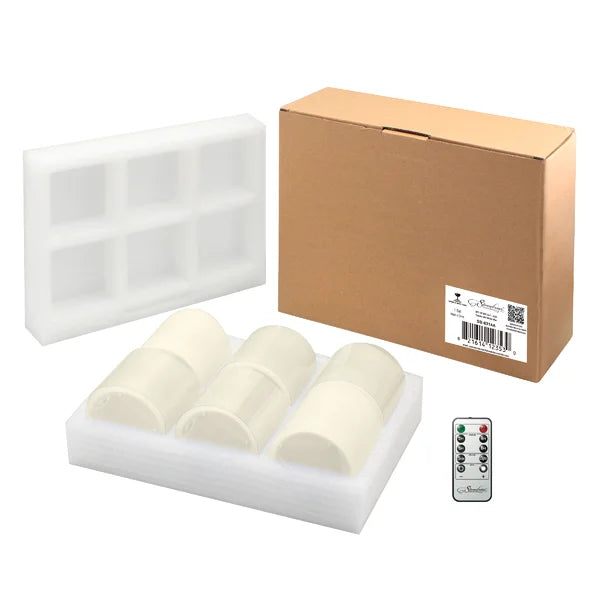 4'' H x 3'' W x 3'' D Cream Stonebriar 6 Piece Pillar Candle Set (Set of 6)