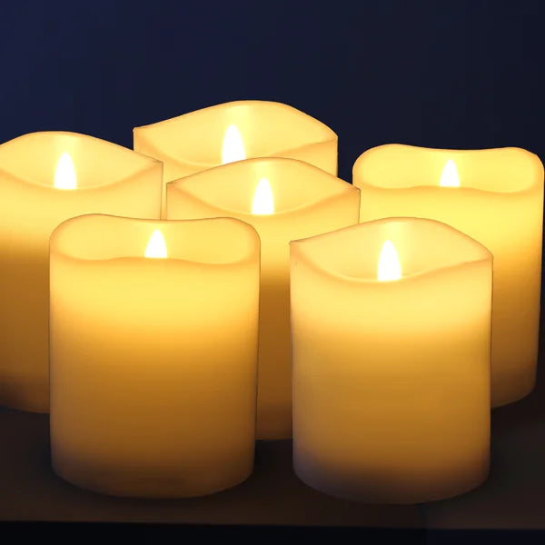 4'' H x 3'' W x 3'' D Cream Stonebriar 6 Piece Pillar Candle Set (Set of 6)