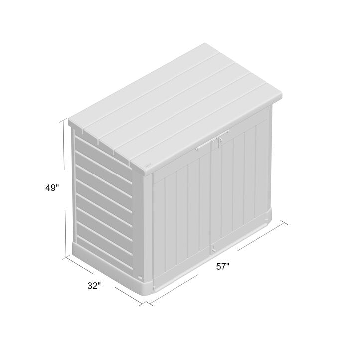 Store-It-Out Max 5' x 3' Plastic Horizontal Garbage Shed, Beige/Brown #HA1108