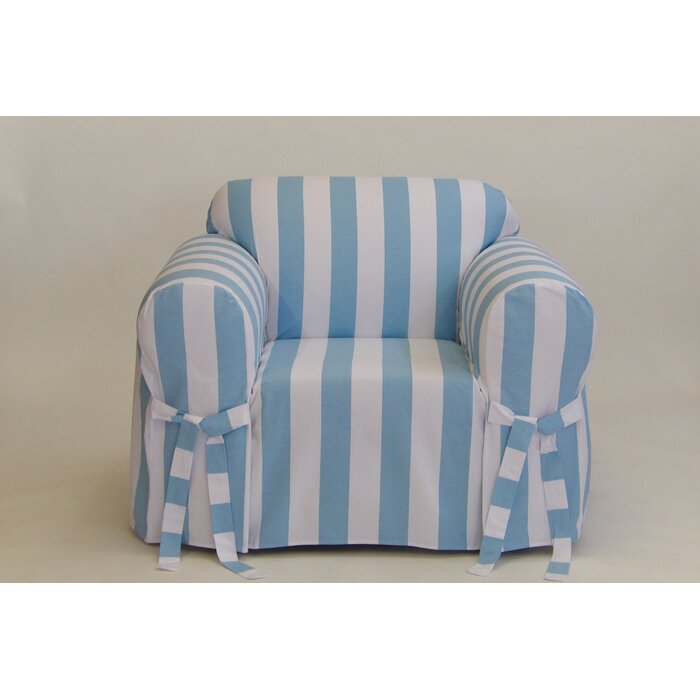 Stripe Box Cushion Armchair Slipcover
