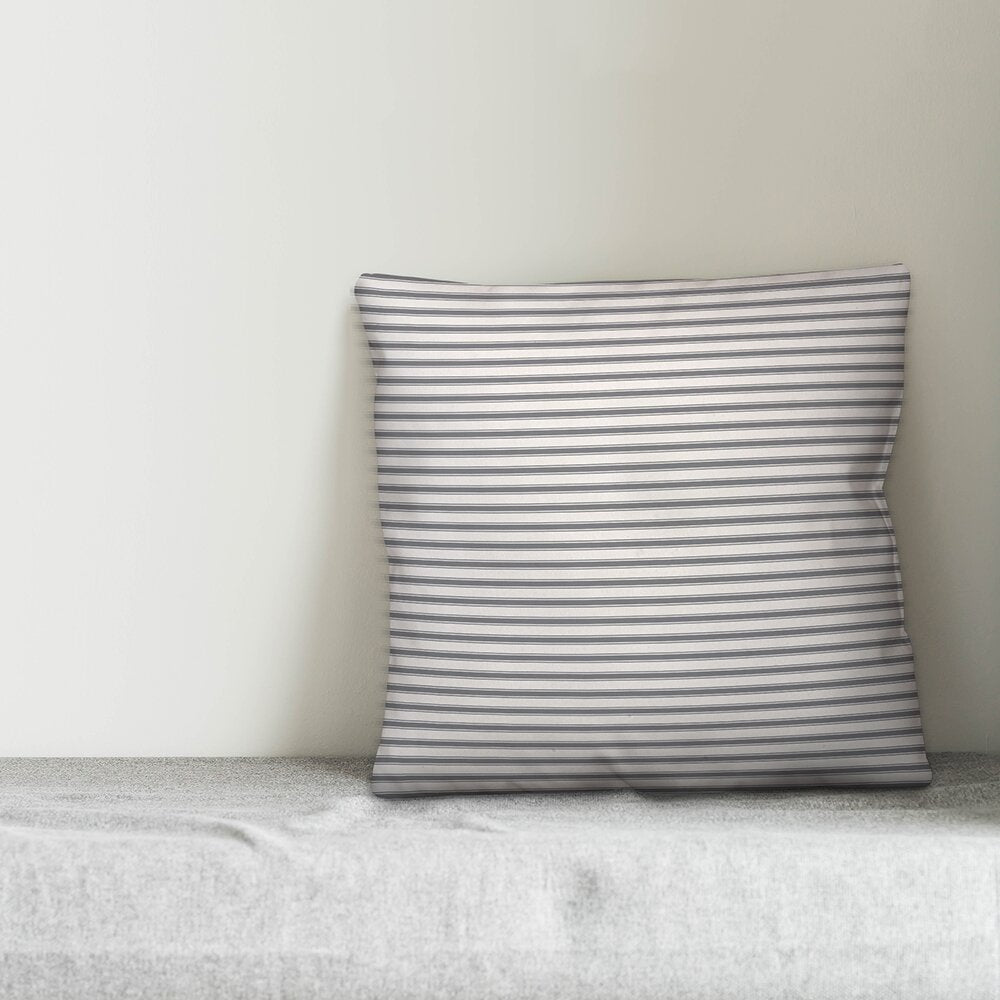 16" x 16" Gray Strunk Ticking Throw Pillow SC627