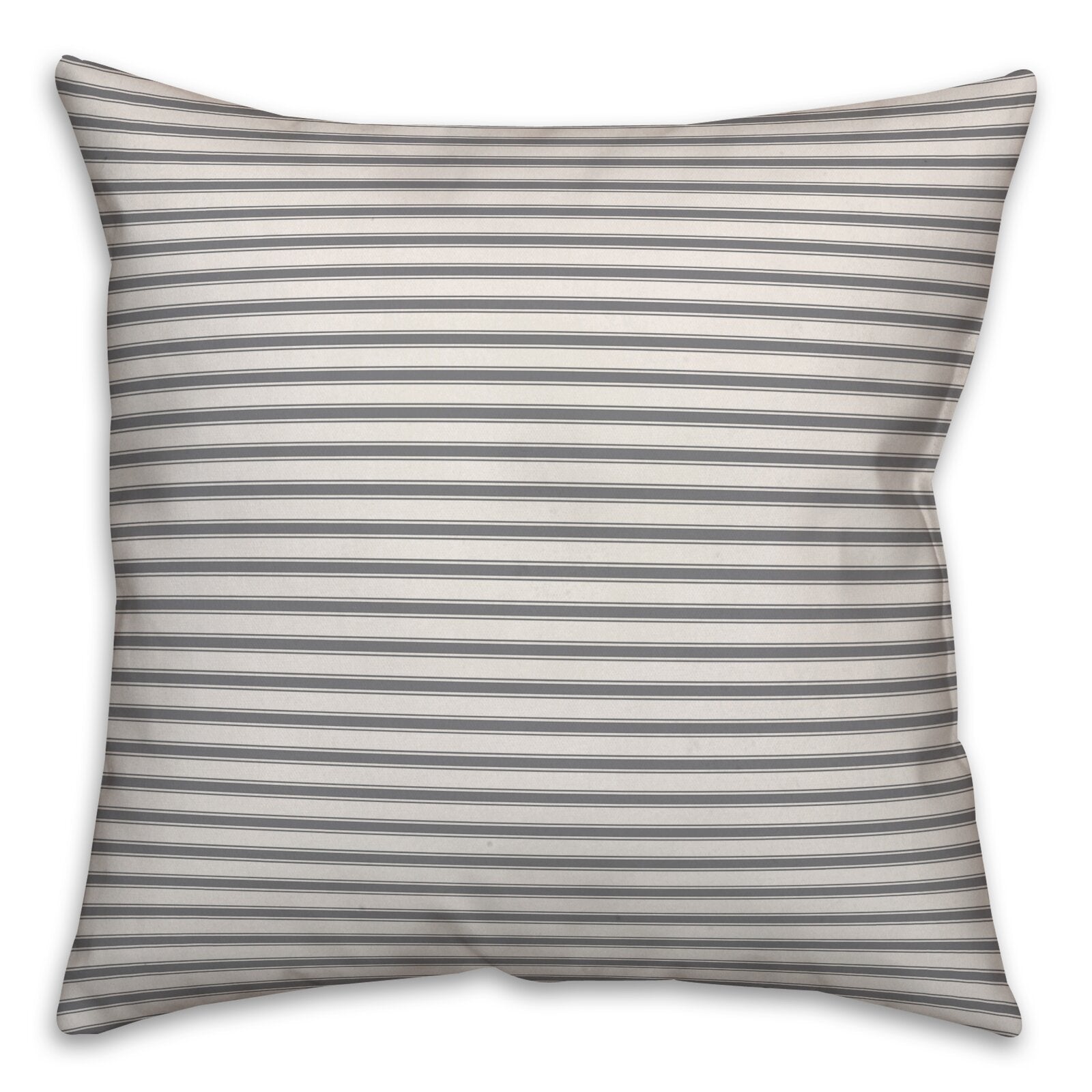 16" x 16" Gray Strunk Ticking Throw Pillow SC627