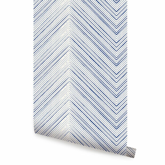 48" L x 24" W Navy Summerdale Peel and Stick Wallpaper Panel