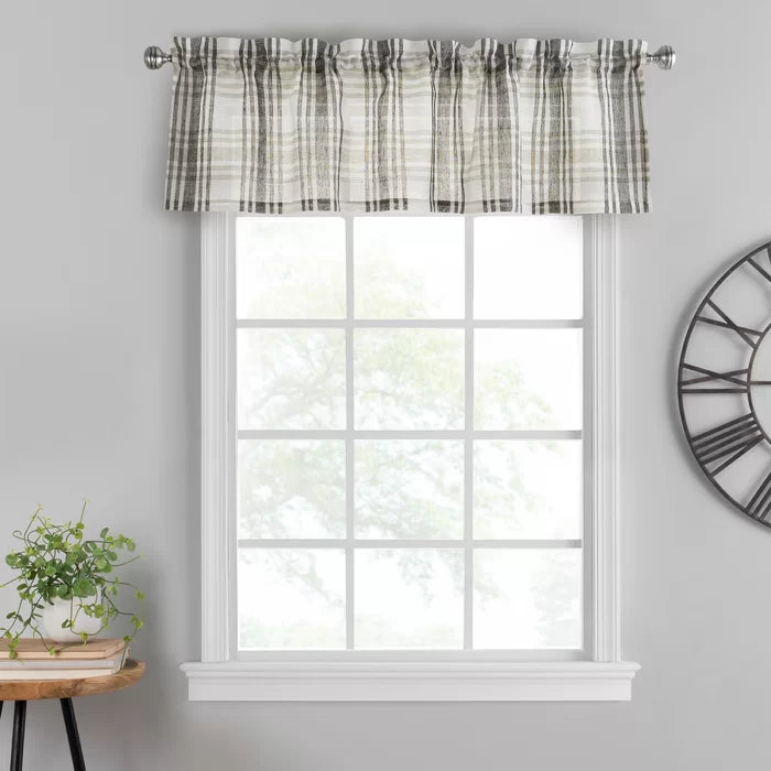 Black Sumner Plaid Tailored 52'' Window Valance