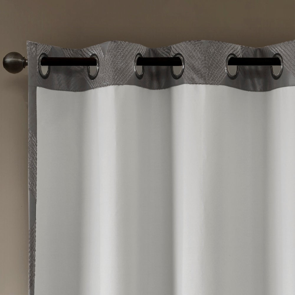 Abel Ogee Knitted Jacquard Total Blackout Curtain Panel by SunSmart ss430