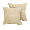 Beige Sunbrella Textured Yellow Indoor/Outdoor Throw Pillow, (Set of 2) B125-DS322
