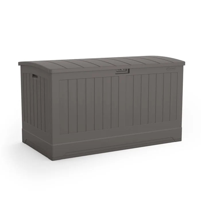 200 Gallons Gallon Water Resistant Resin Lockable Deck Box in Grey