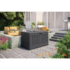 50 Gallons Gallon Water Resistant Resin Lockable Deck Box in Peppercorn