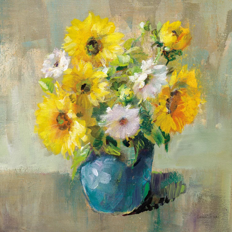 12" H x 12" W x 1.25" D Sunflower Still Life I by Danhui Nai - Wrapped Canvas Painting