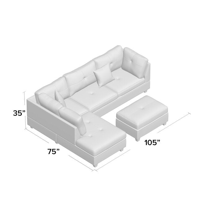 Sunnydale 105" Left Hand Facing Sectional with Ottoman