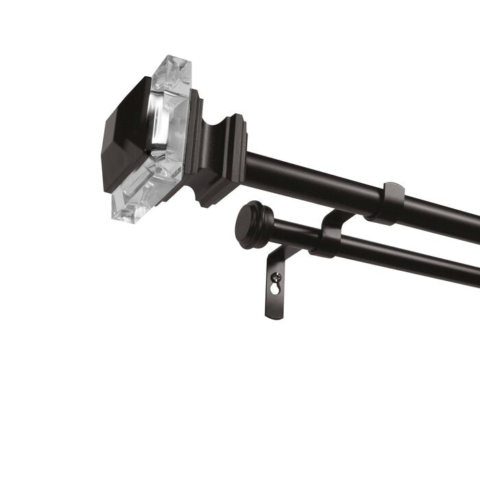 2.75" H x 72" W x 2.95" D Matte Bronze Sunnydale Adjustable 72" to 120" 0.75'' Double Curtain Rod