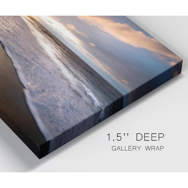48" H x 32" W x 1" D Sunset Beach - Wrapped Canvas Print