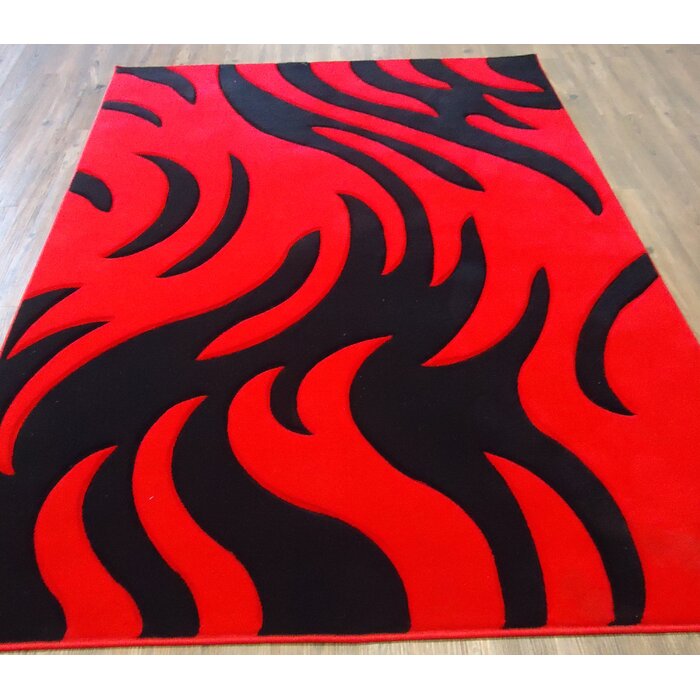 Supranowitz Performance Black/Red Rug, 160 x 225