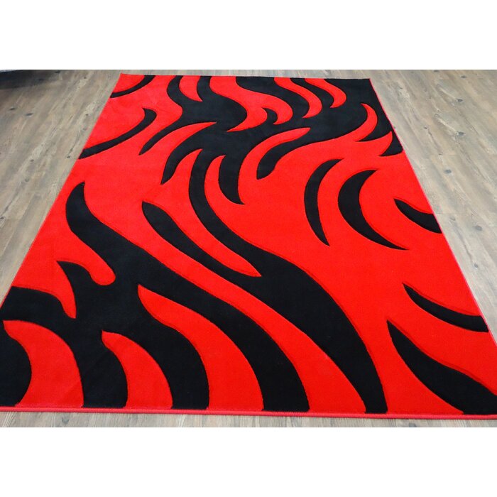 Supranowitz Performance Black/Red Rug, 160 x 225