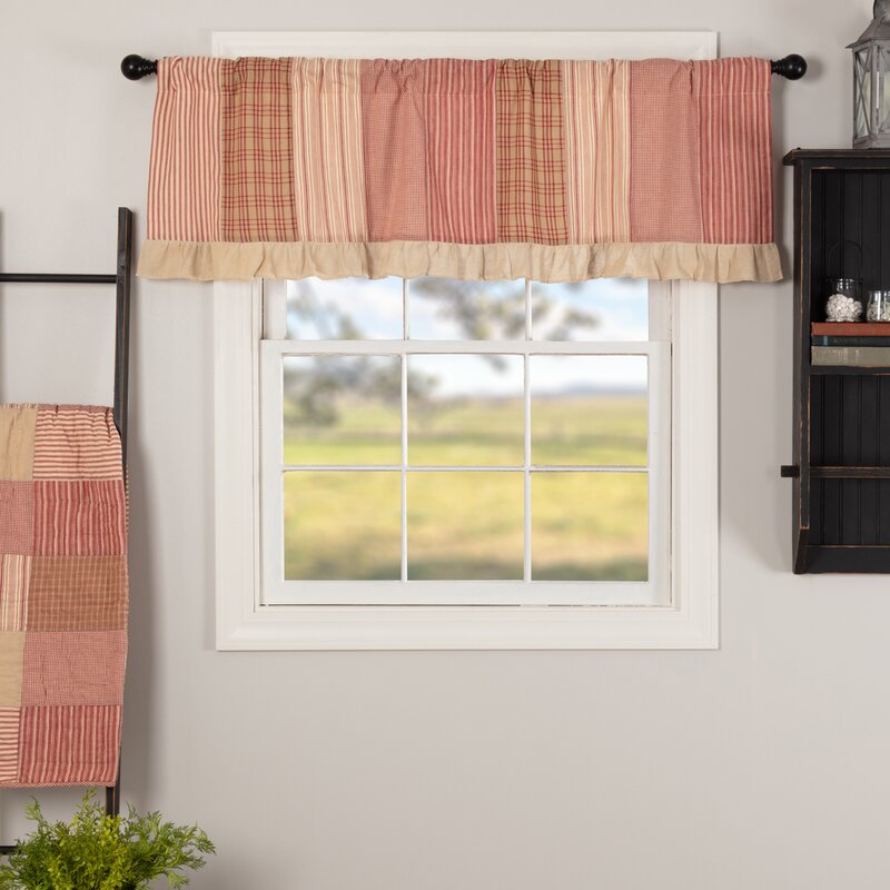 60" W x 19" L Surikova Patchwork Cotton Tailored Window Valance LC513