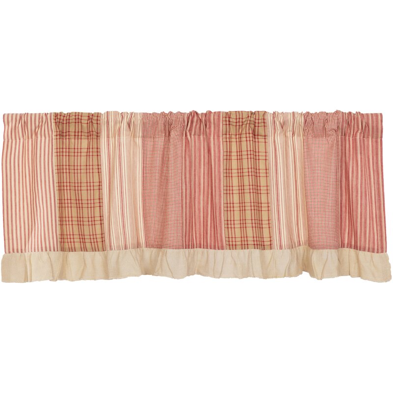 60" W x 19" L Surikova Patchwork Cotton Tailored Window Valance LC513