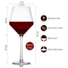Swanfort Red Wine Glass Set 2,16 Oz Italian Style Wine Glass With Long Stem, Lead-free Crystal Burgundy Wine Glasses In Gift Box, Premium Clear Wine Glass For Home Bar, Kitchen, Restaurants (Set of 6) CYB630