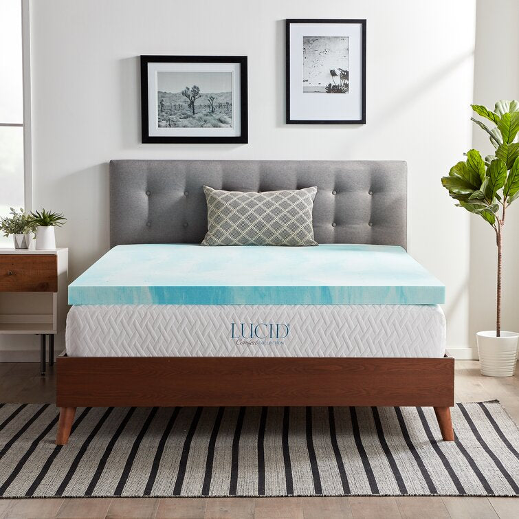 Blue Swirl 3" Gel Memory Foam Mattress Topper, MG333